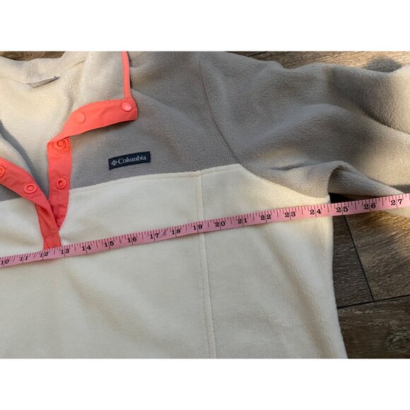 COLUMBIA WOMENS FLEECE PULLOVER SWEATER PLUS SIZE 1X MOCK NECK SNAP BUTTONS GREY - Picture 6 of 10